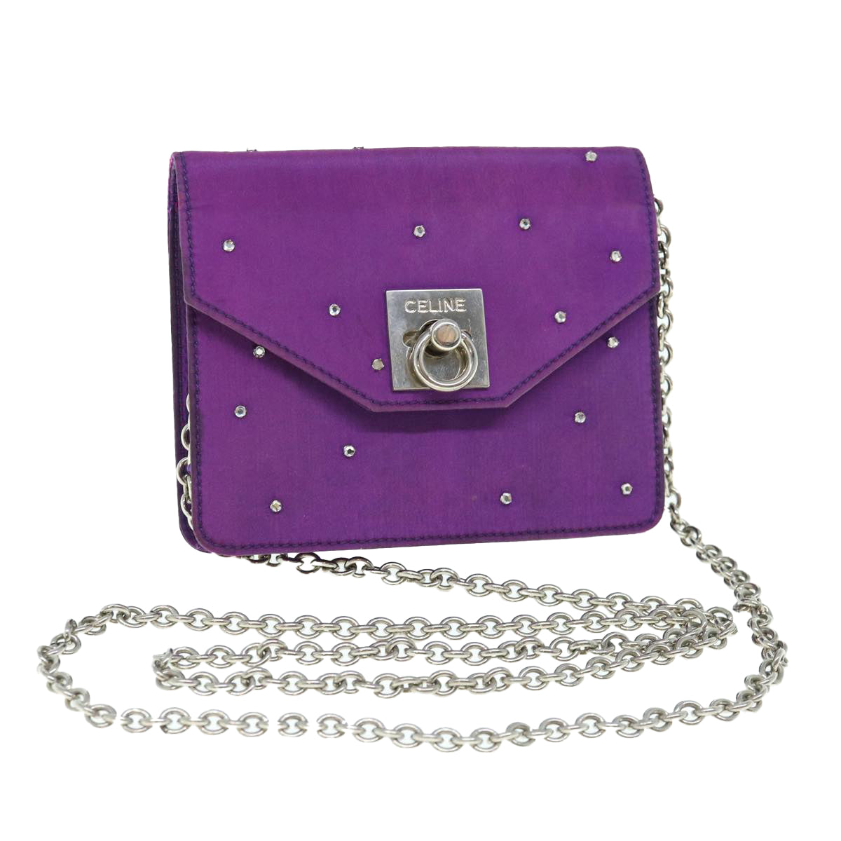 Luxury Pouch Purple Handbag Satin Chain Travel Bag