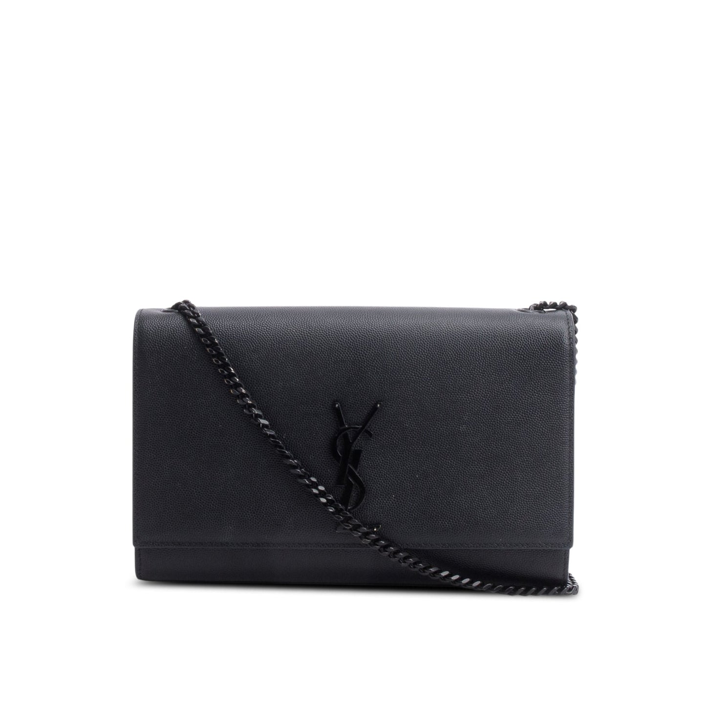 YSL Saint Laurent So Grain De Poudre Kate Bag Leather Black Travel Bag