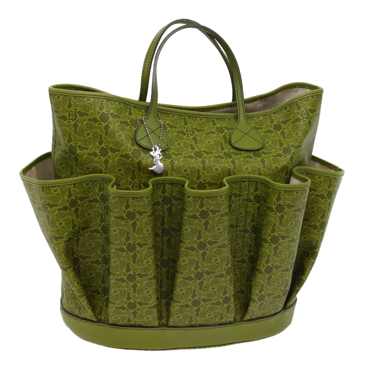 Luxury Horse Carriage Macadam Tote Bag Canvas Green