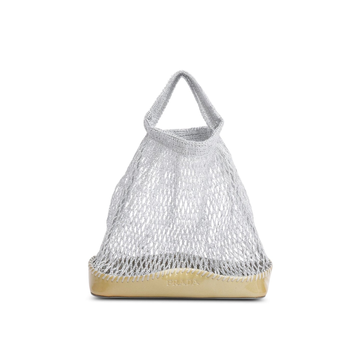 Prada Mesh Handle Bag Silver Mini Travel Bag