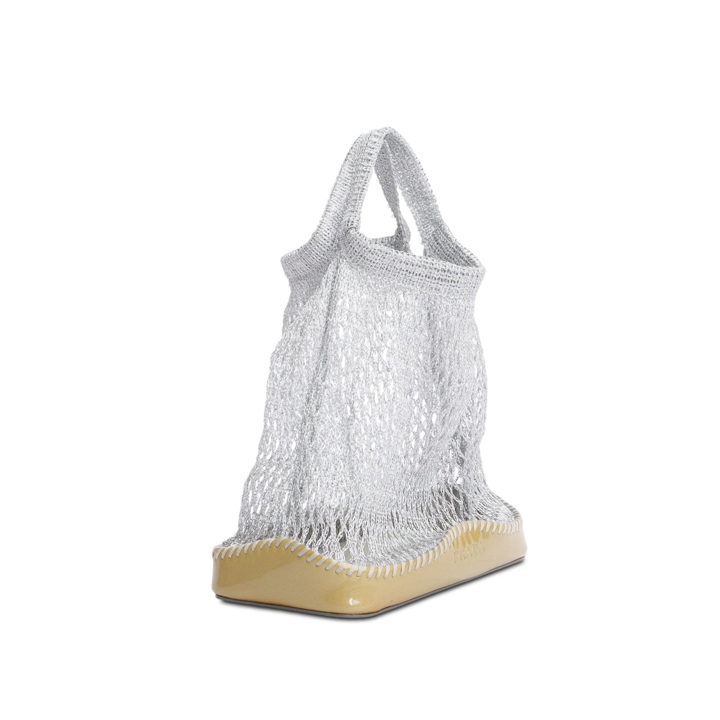 Prada Mesh Handle Bag Silver Mini Travel Bag