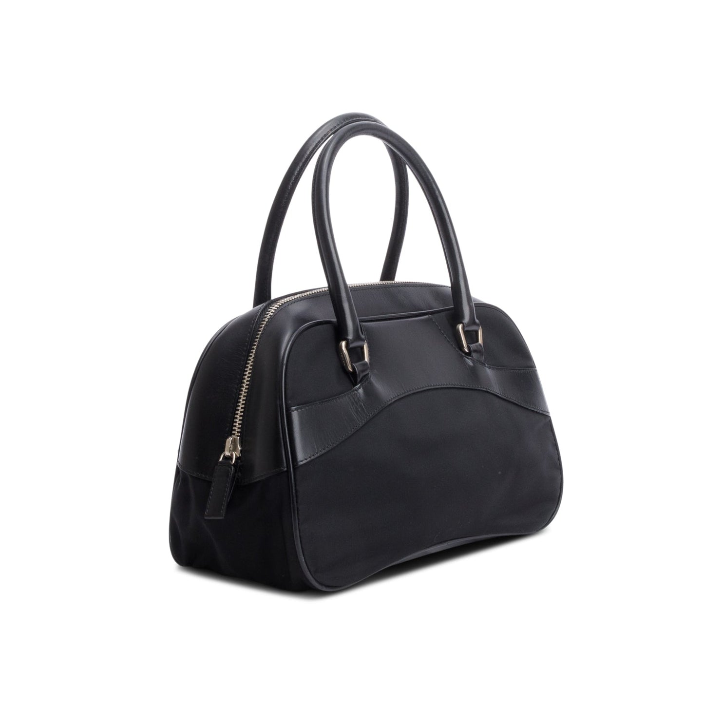 Prada Bauletto Bag Leather Nylon Travel Bag