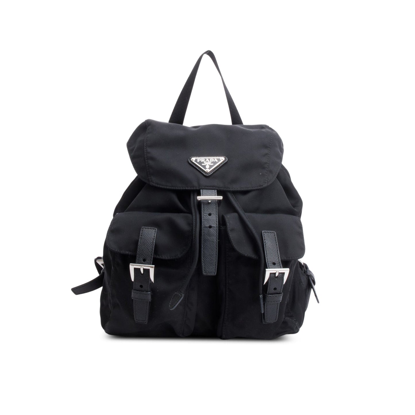 Prada Re Saffiano Backpack Handbag Nylon Black Backpack Handbag
