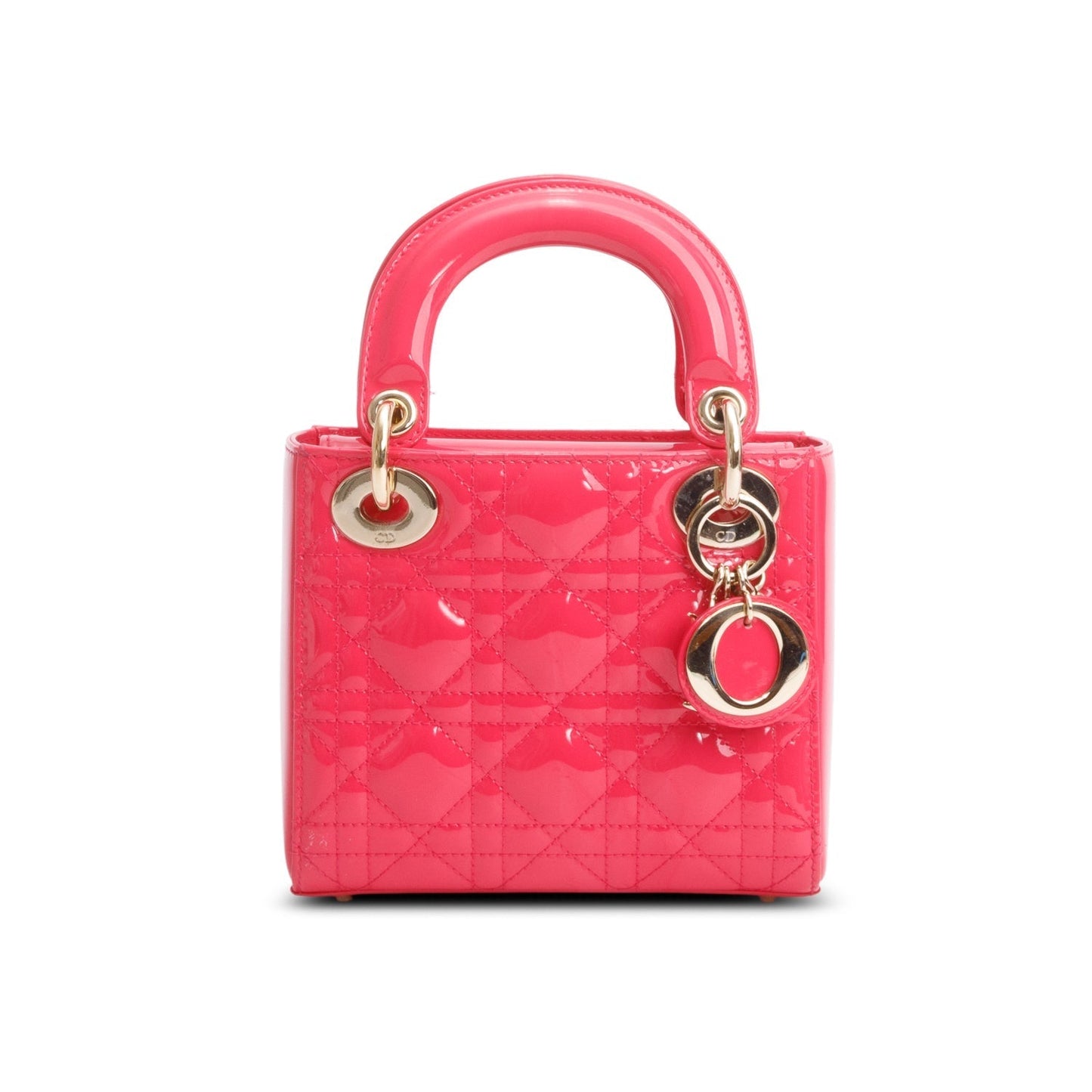 Dior Christian Cannage Patent Lady Bag Leather Pink Travel Bag Dior Bag