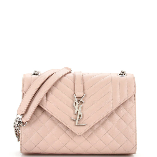 YSL Saint Laurent Saint Laurent Trending Classic Envelope Satchel Mixed Leather Matelasse Travel Bag Medium 3