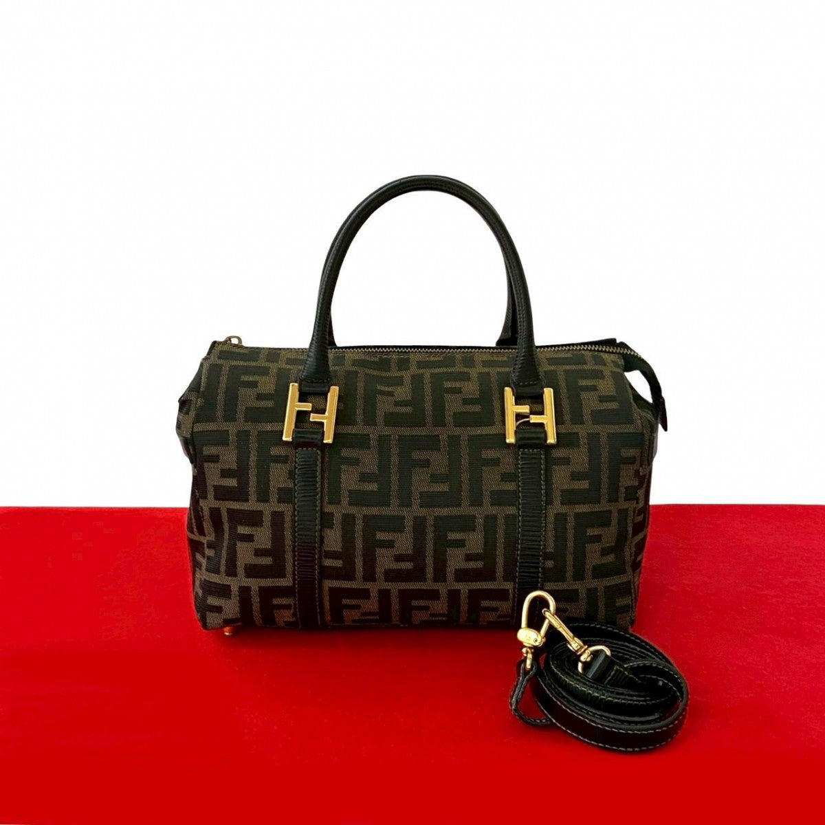 Fendi Shoulder Bag Leather Black