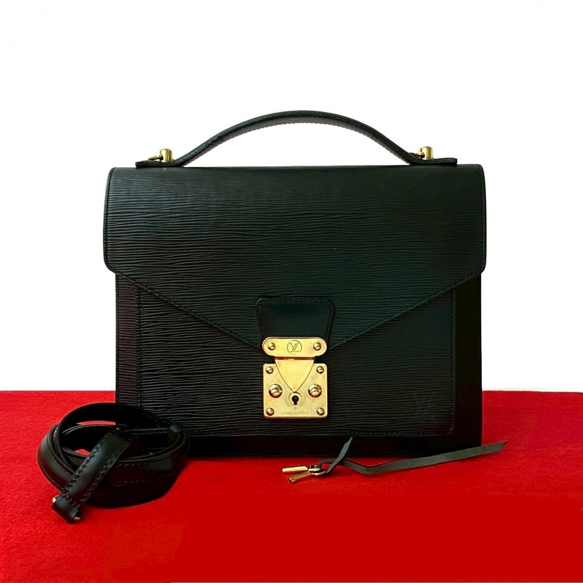 Louis Vuitton M52122 Epi Monceau Leather Black Shoulder Bag