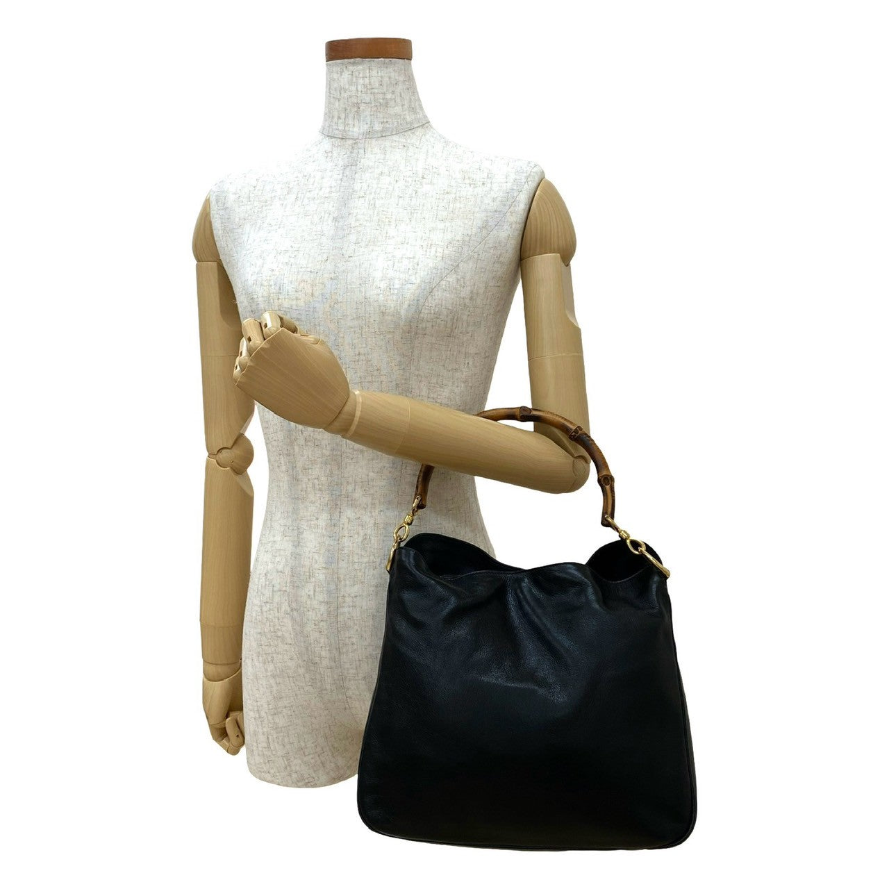 Gucci Bamboo Leather Black Handbag 2