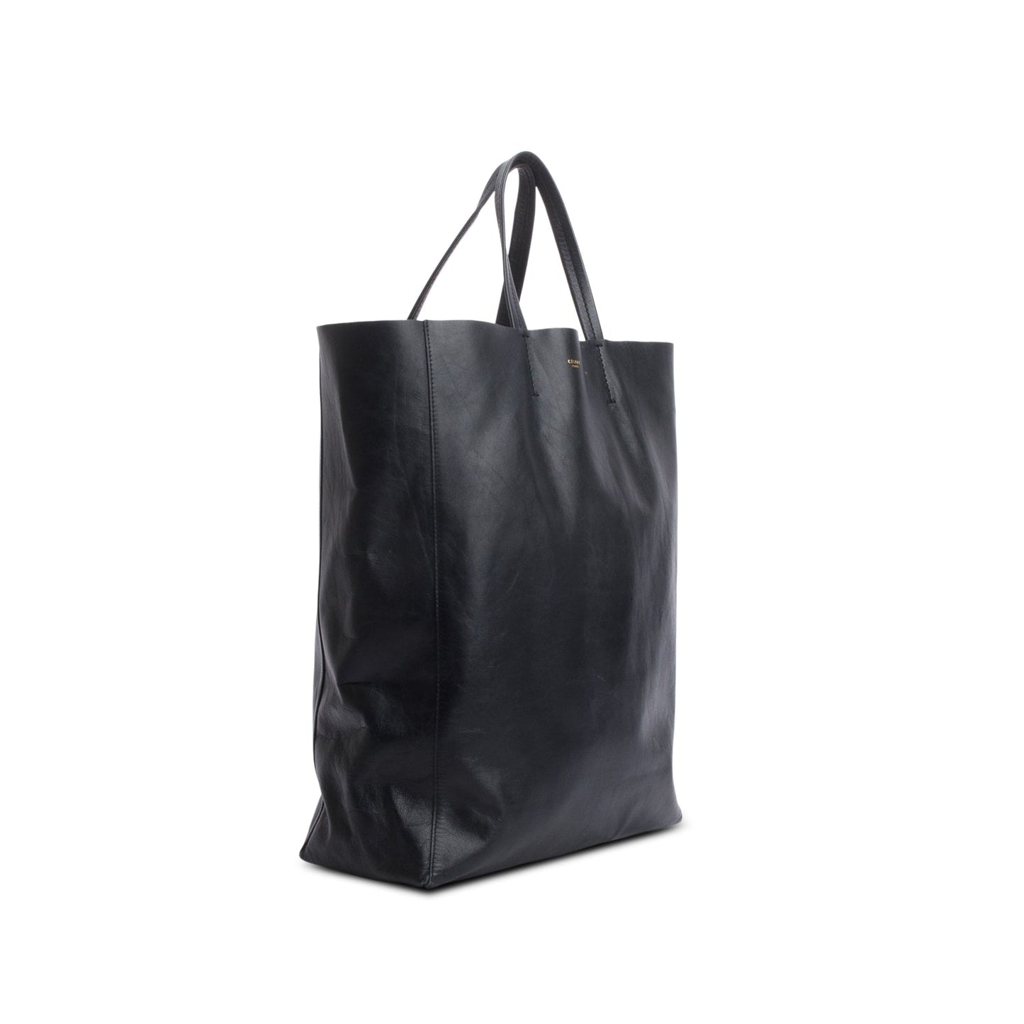Celine Vertical Cabas Tote Handbag Leather Black Tote Bag