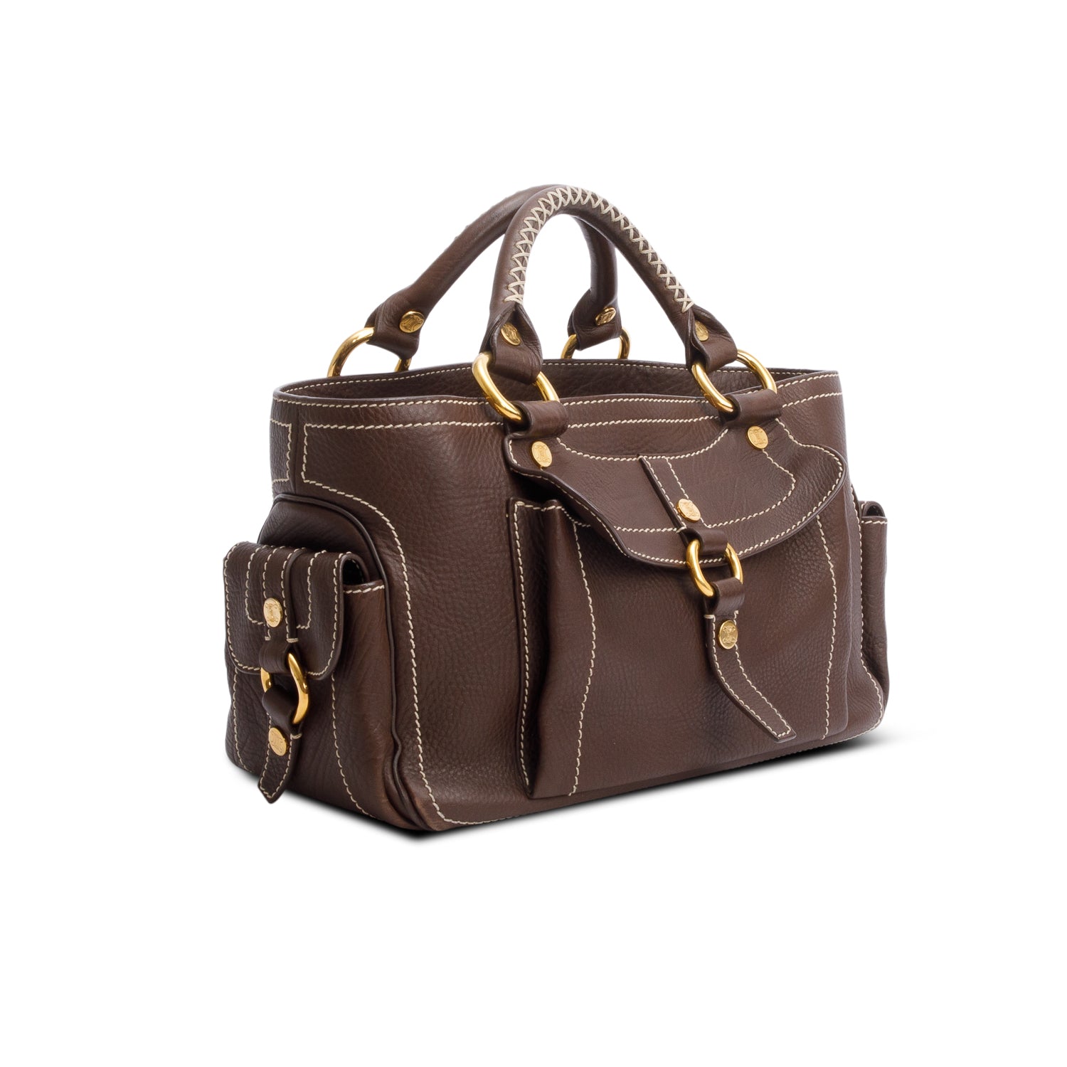 Celine Boogie Bag Leather Brown Travel Bag