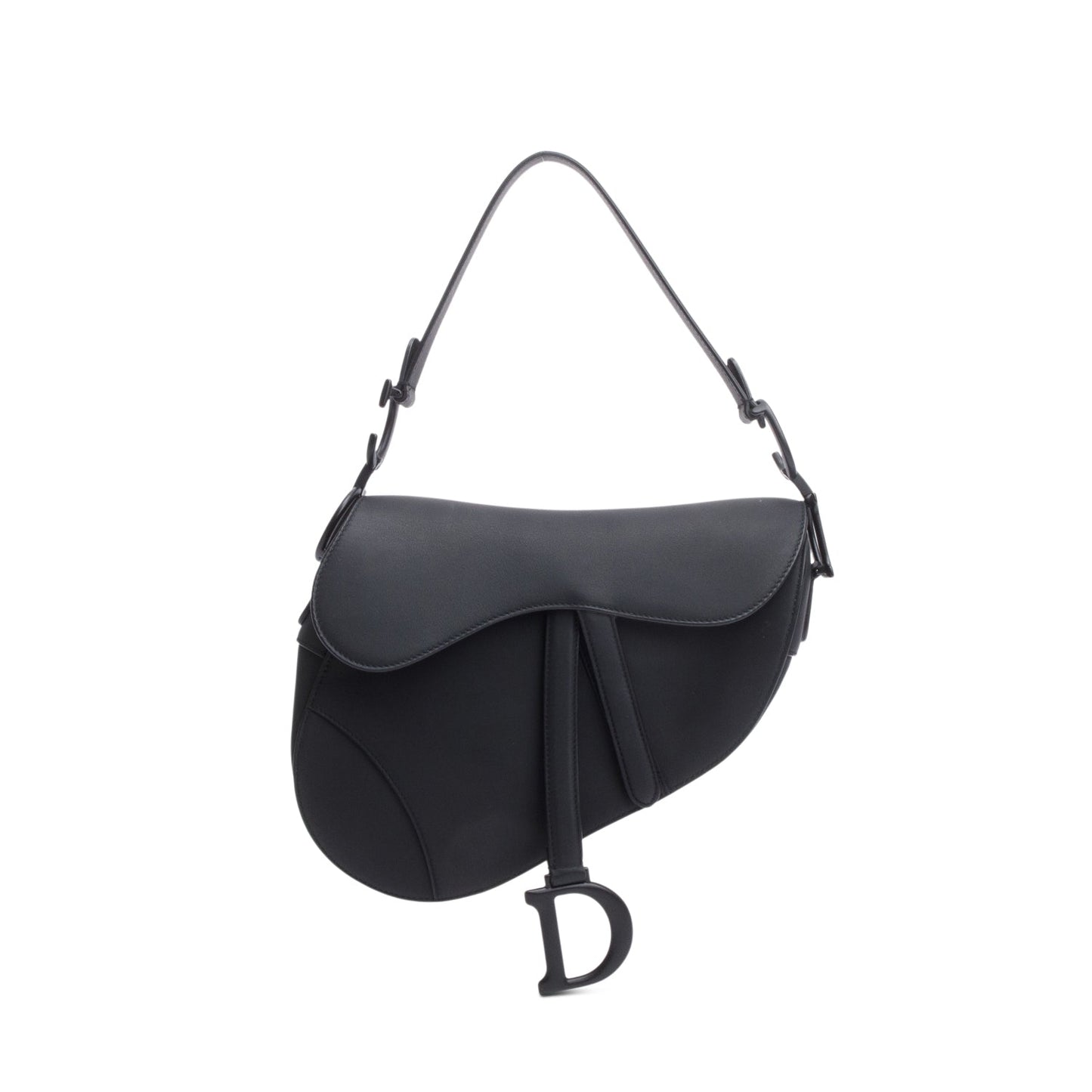 Dior Christian Ultramatte Calfskin Saddle Bag Leather Black Travel Bag Saddle Bag