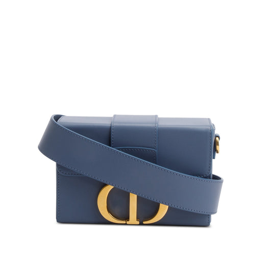 Dior Christian Montaigne Box Bag Leather Blue Travel Bag