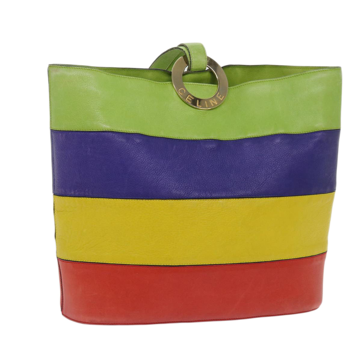 Luxury Shoulder Bag Green Leather Blue