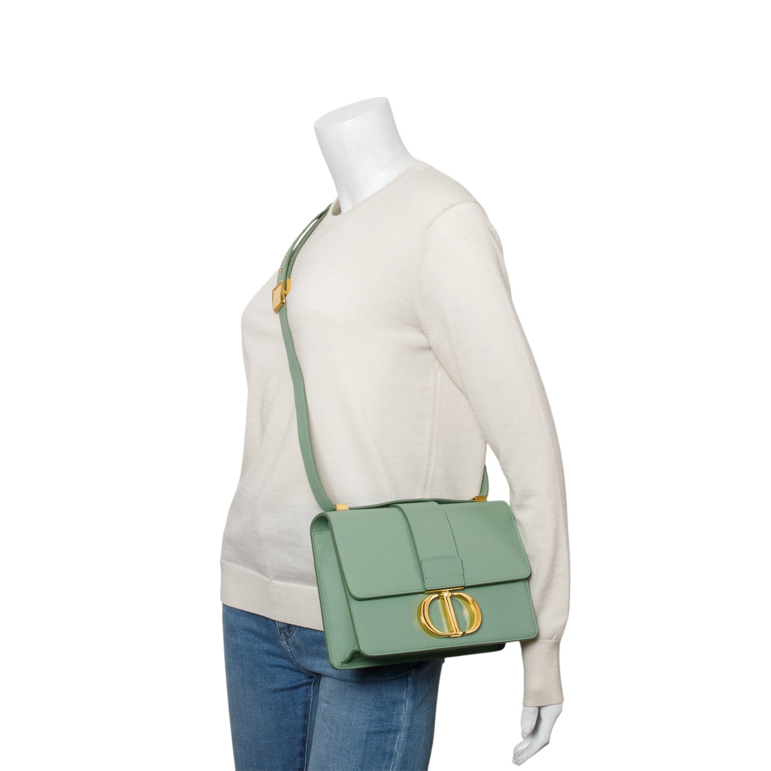 Dior Christian Box Montaigne Bag Leather Green Travel Bag