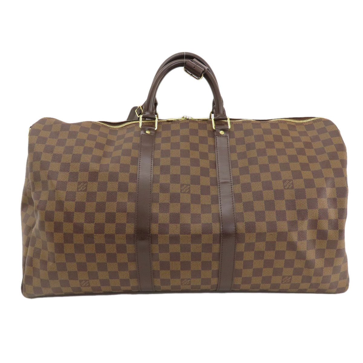 Louis Vuitton Boston Duffel N41414 Damier Keepall Canvas Brown Travel Bag 2
