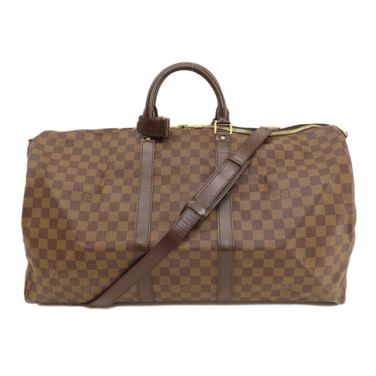 Louis Vuitton Boston Duffel N41414 Damier Keepall Canvas Brown Travel Bag