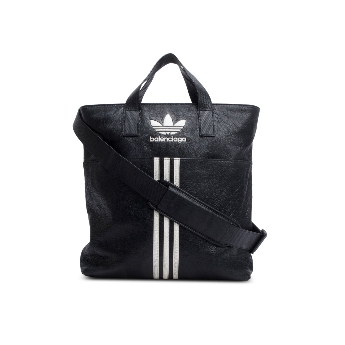 Balenciaga Adidas North South Tote Bag Leather Black