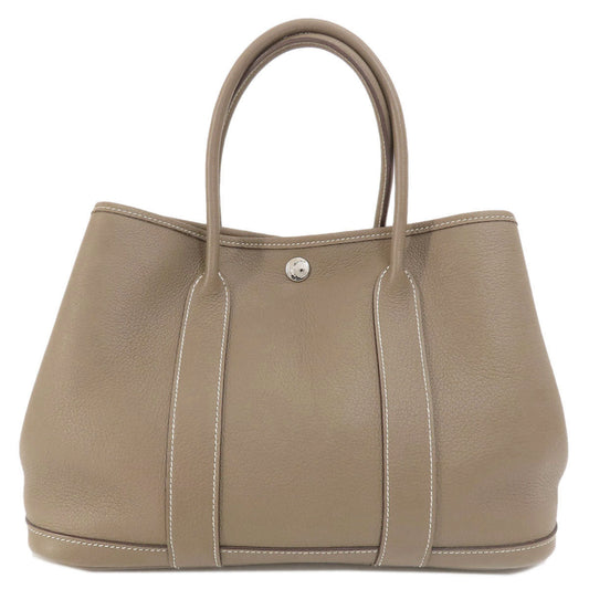 Hermes Handbag Country Garden Party Tpm Etoupe Etoupe Silvermetal Beige Travel Bag