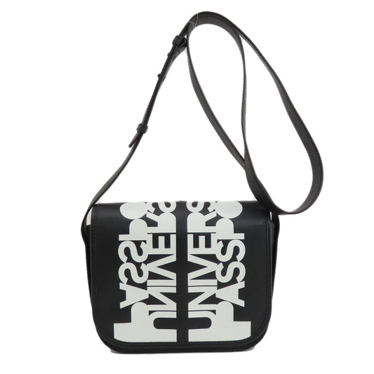 Burberry Shoulder Bag Leather Black Logo