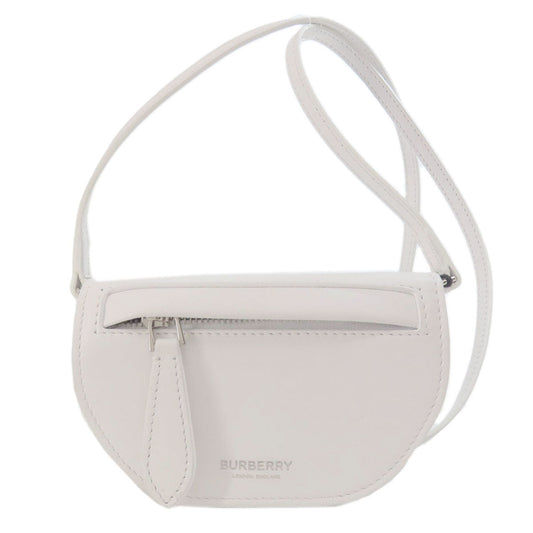 Burberry Shoulder Bag Pochette Leather White Mini