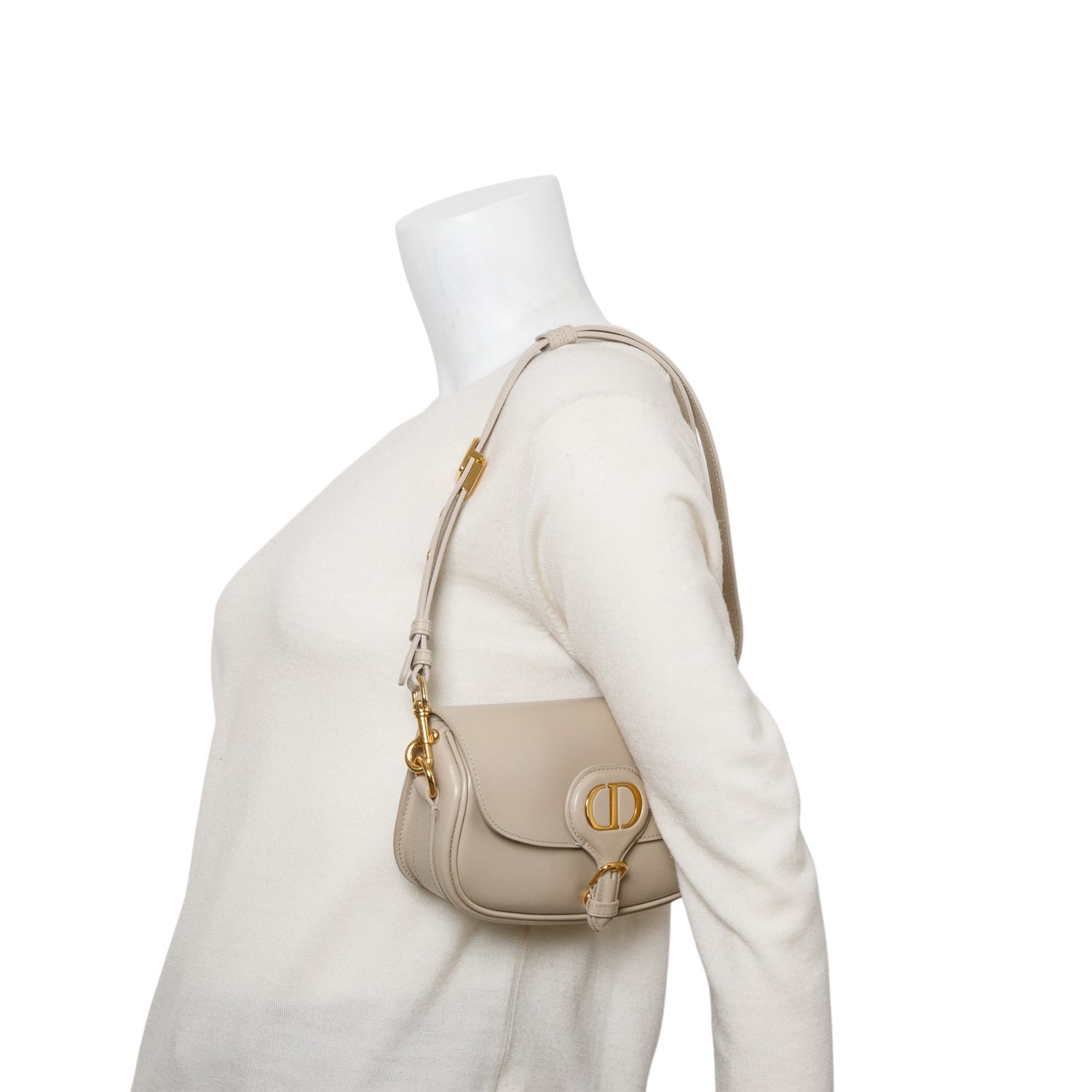 Dior Christian Taupe Box Calfskin East West Bobby Travel Bag