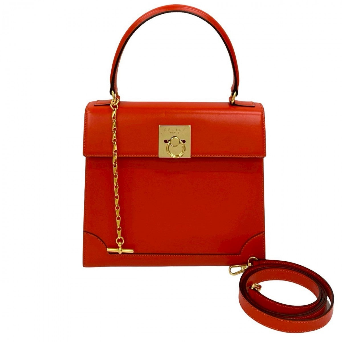 Shoulder Bag Orange Leather