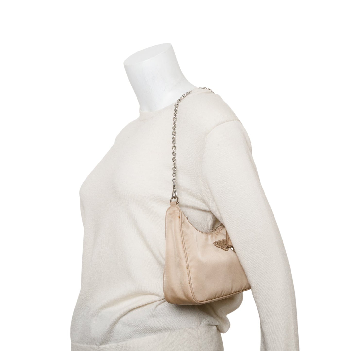 Prada Re Edition Shoulder Bag Nylon Beige Shoulder Bag