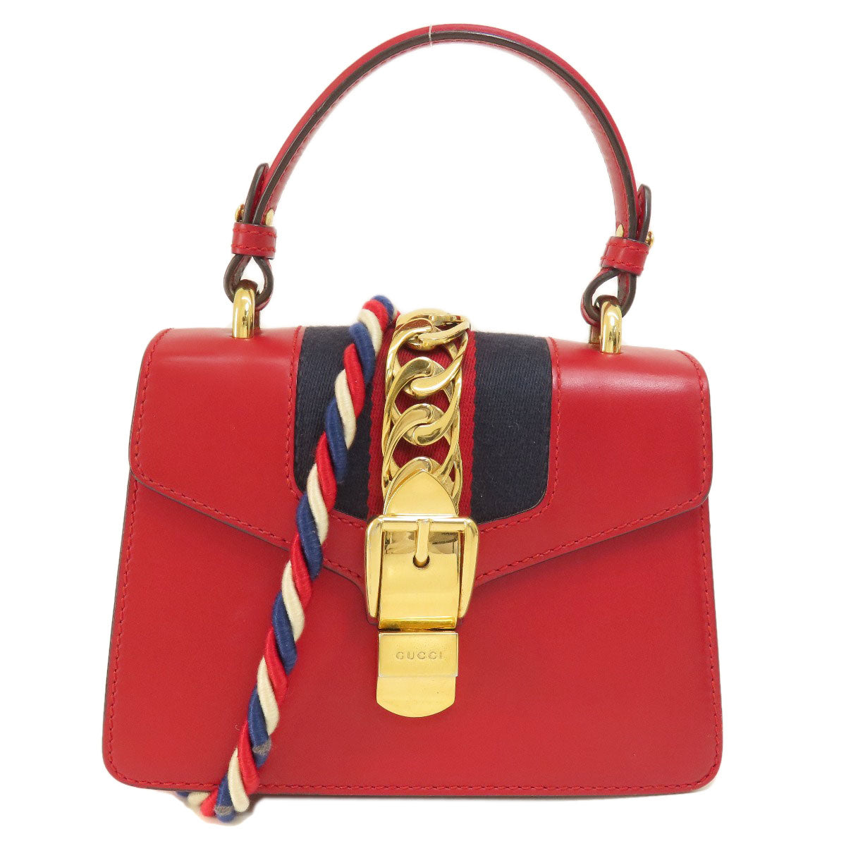 Gucci Sylvie 2WAY Calfskin Red Travel Bag