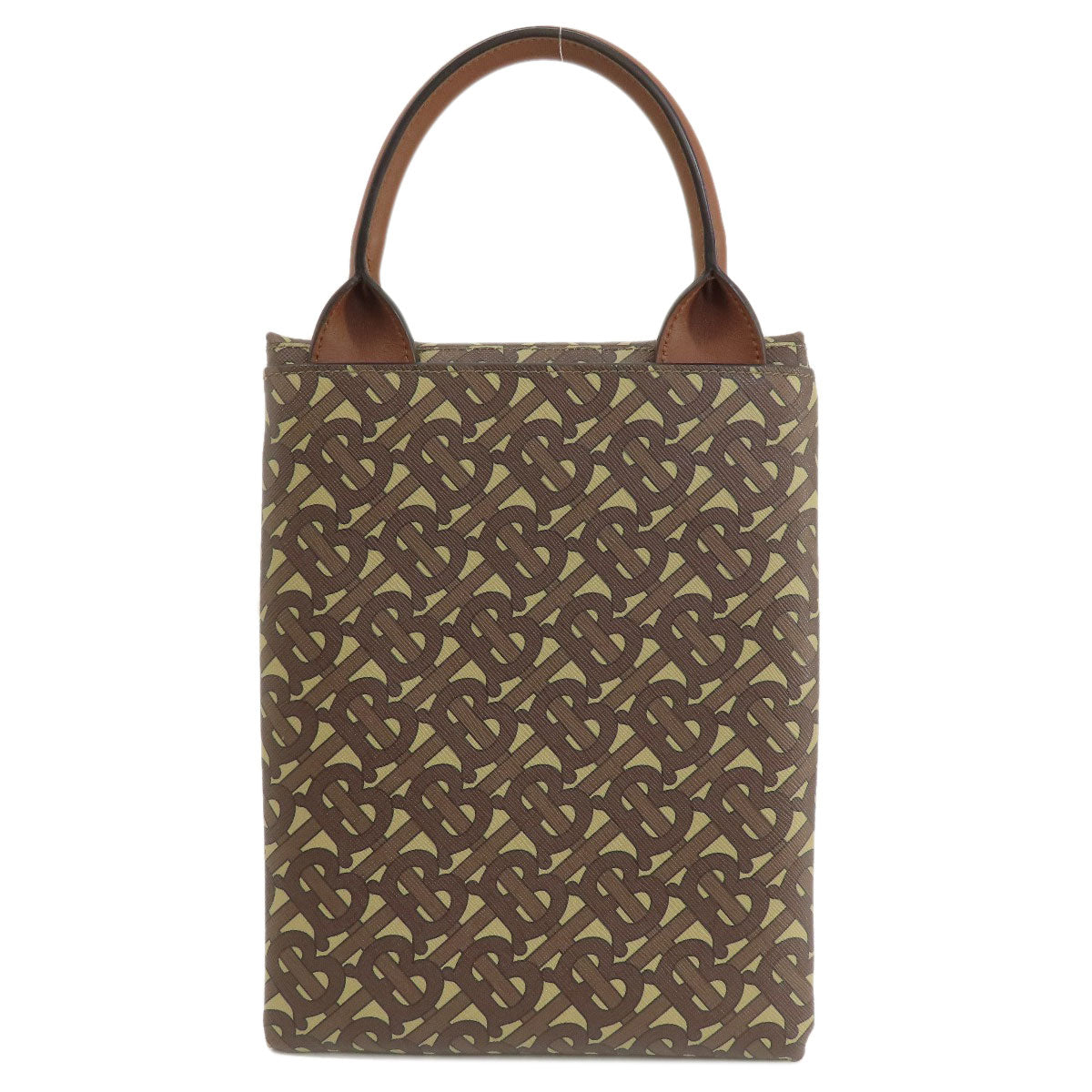 Burberry Pvc Total Pattern Handbag Brown Logo Travel Bag