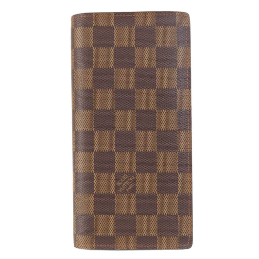 Louis Vuitton Long Purse N60017 Damier Portefeuille Canvas Brown Wallet Case 2
