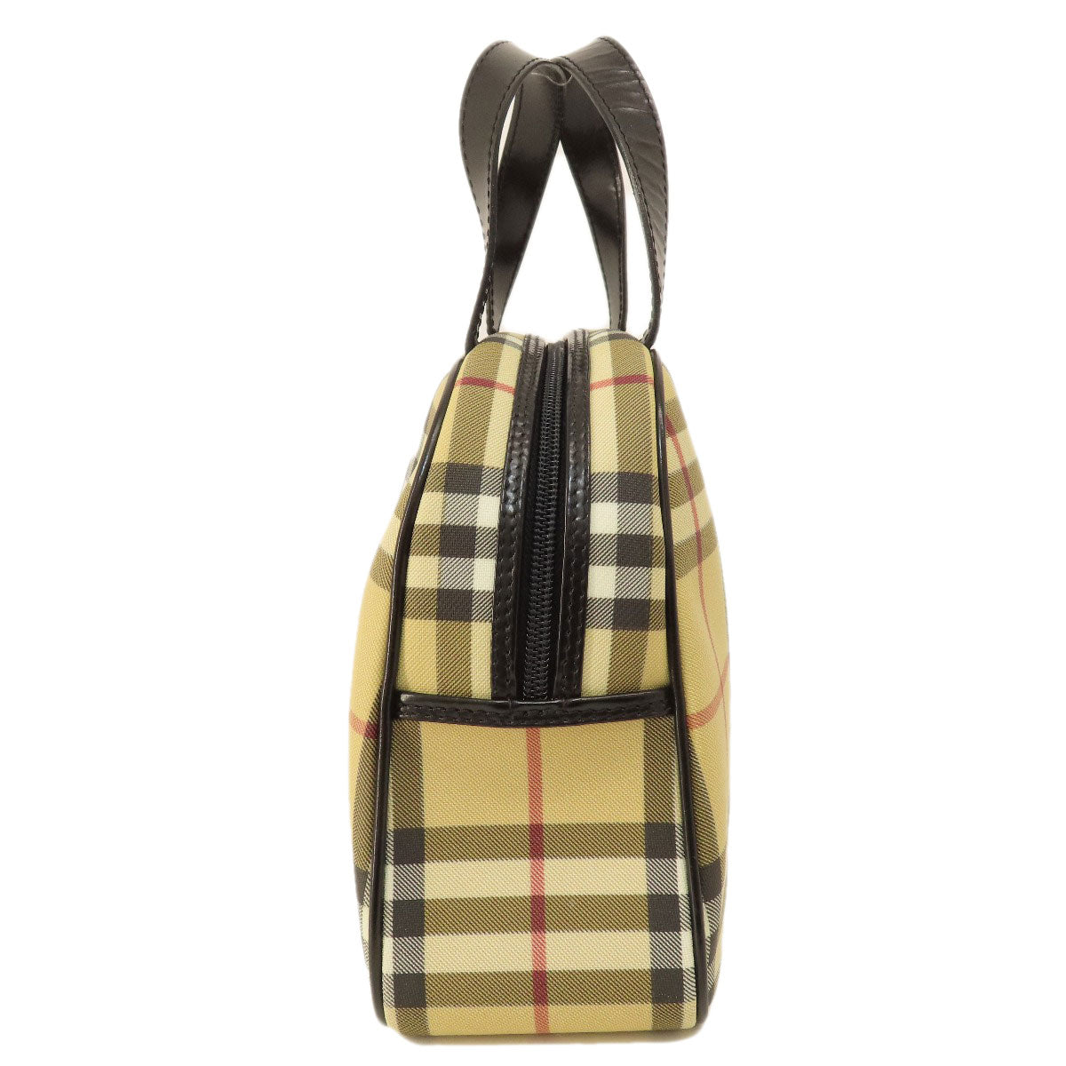 Burberry Pvc Nova Check Handbag Beige Travel Bag
