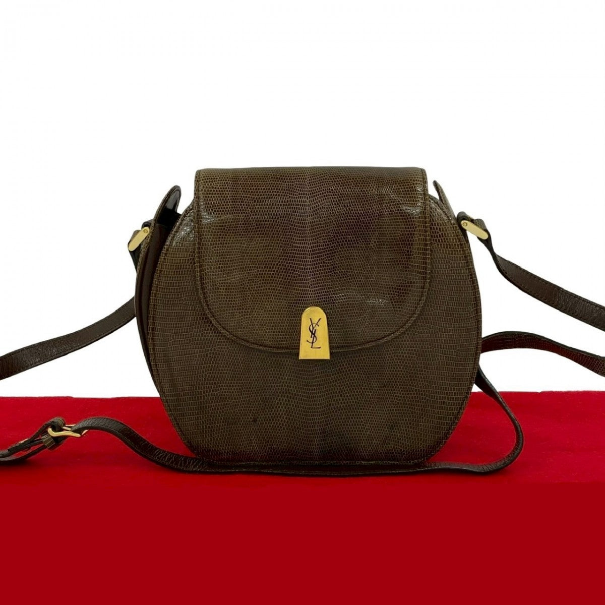 YSL Saint Laurent Yves Shoulder Bag Leather Brown 654A203216016