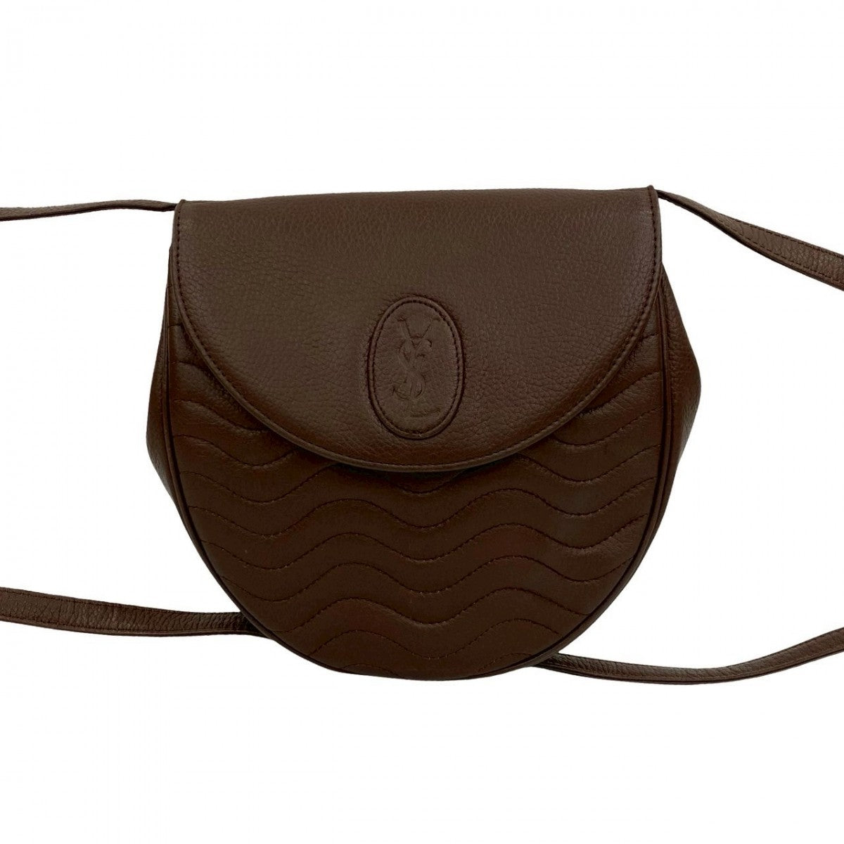 YSL Saint Laurent Yves Shoulder Bag Leather Brown