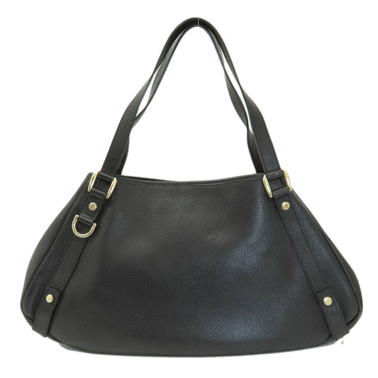 Gucci Leather Black Logo Tote Bag