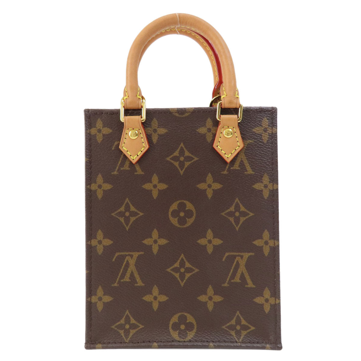 Louis Vuitton M69442 Petite Sac Plat Monogram Canvas Brown Shoulder Bag