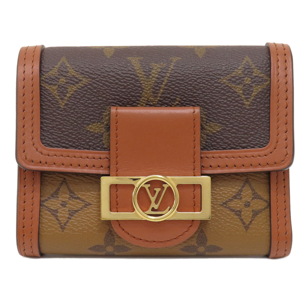 Louis Vuitton Bifold M68725 reverse Portefeuille Daufine Monogram Brown Wallet Case
