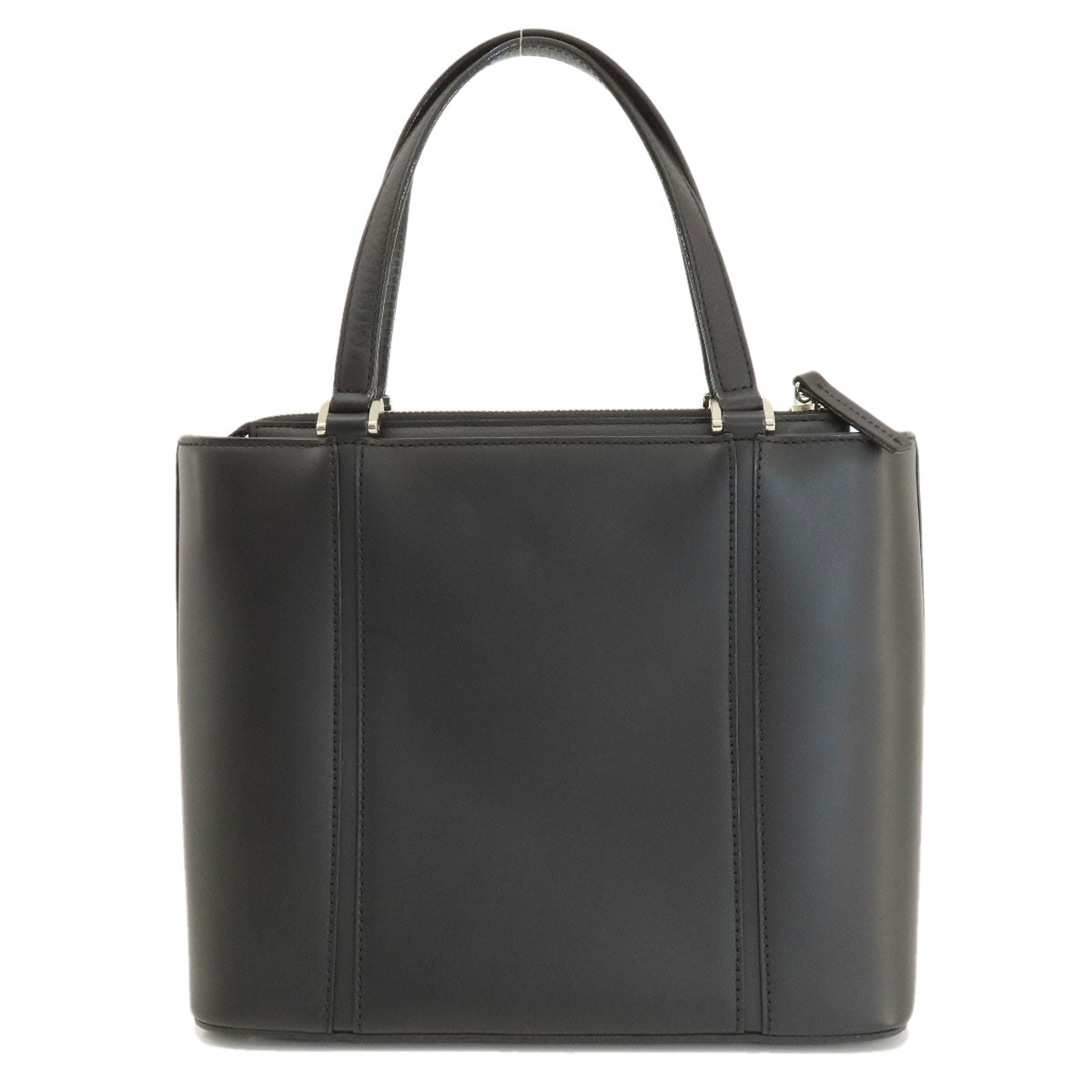 Burberry Logometal Handbag Leather Black Travel Bag