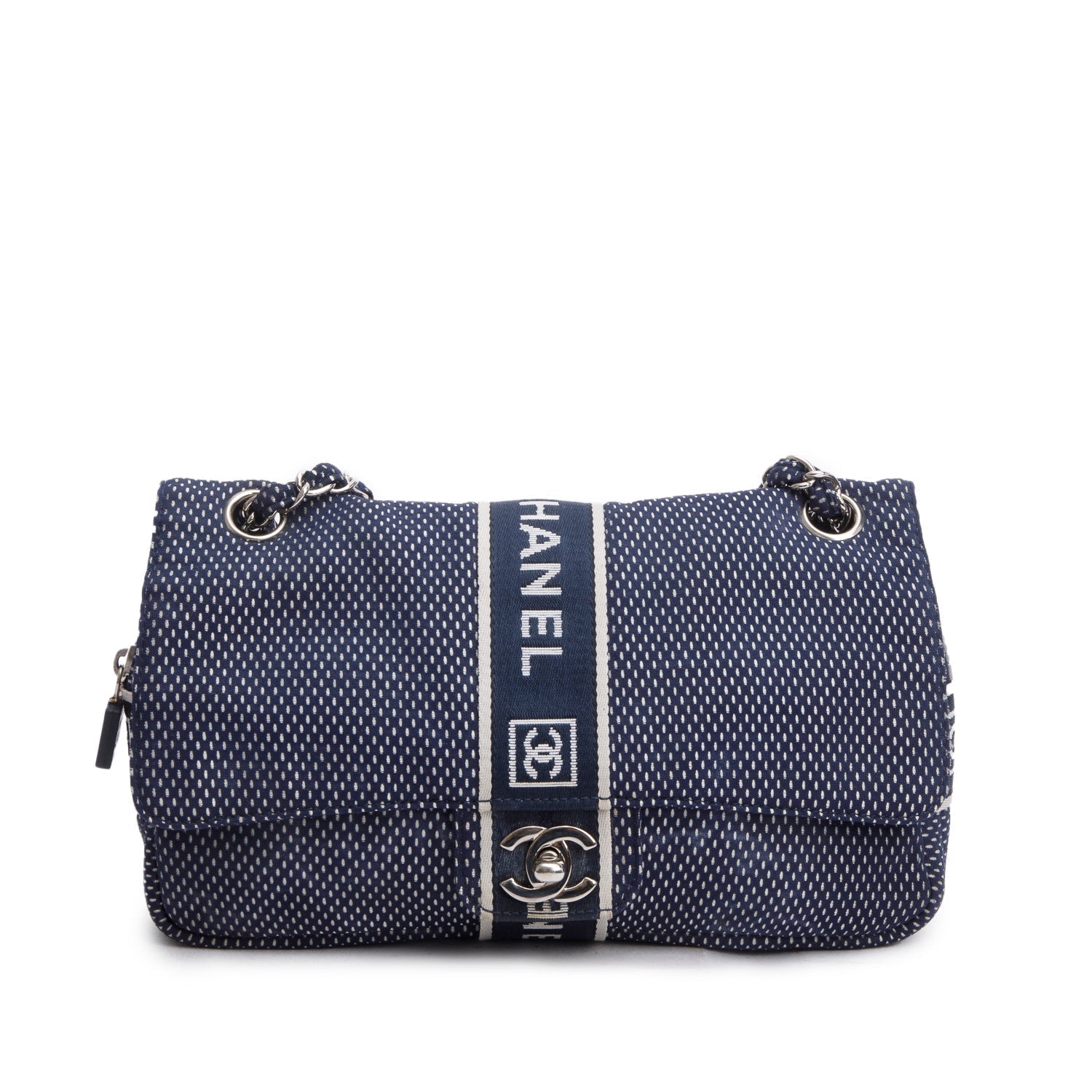 Chanel Nylon Sport Ligne Flap Blue Travel Bag