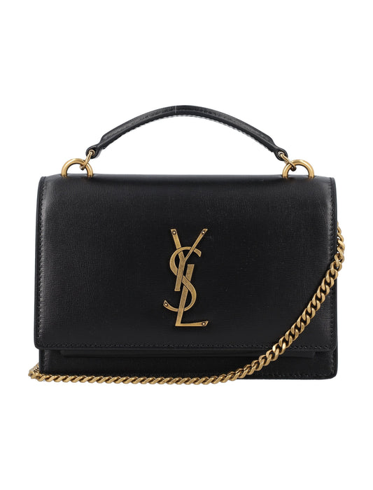 YSL Saint Laurent Saint Laurent Trending Women Sunset Bag In Leather Black Travel Bag