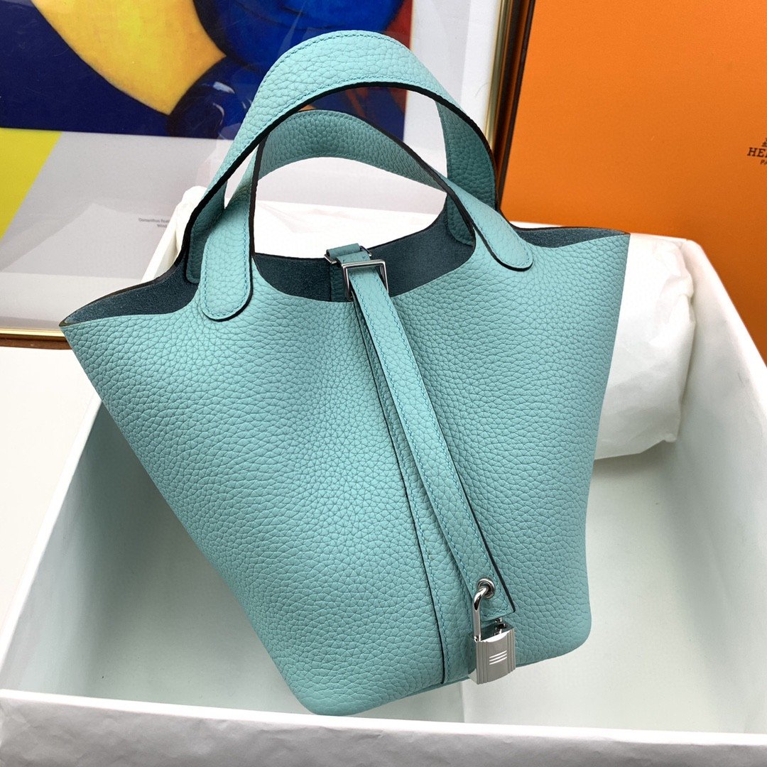 Top Quality Picotin Lock Bag Light With Blue Travel Bag