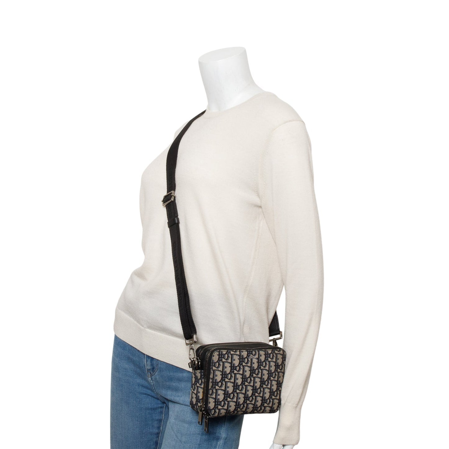 Dior Christion Oblique Jacquard Zipped Pouch Crossbody Handbag Crossbody Bag