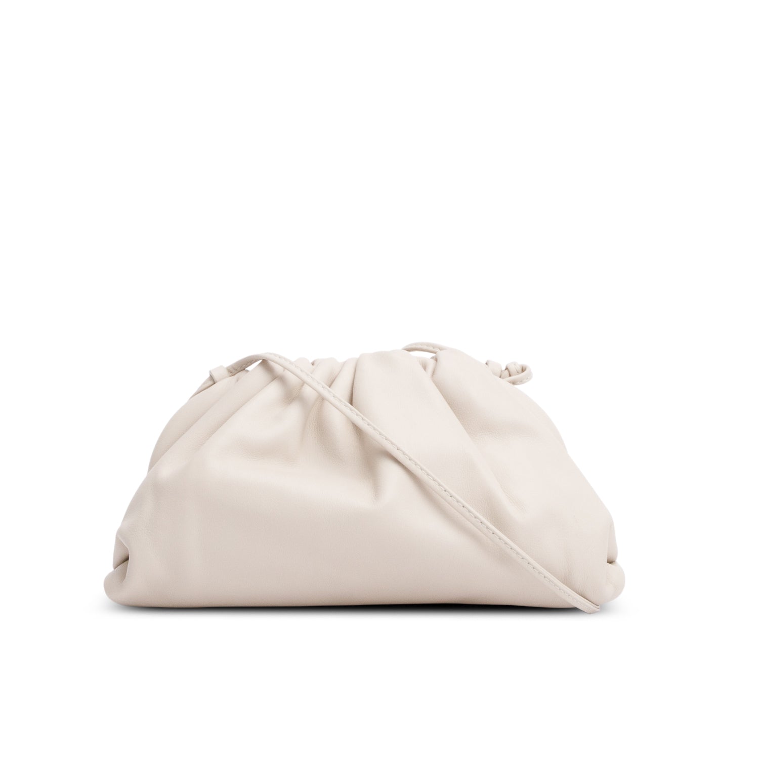 Bottega Veneta Butter Calfskin The Pouch Travel Bag Leather White