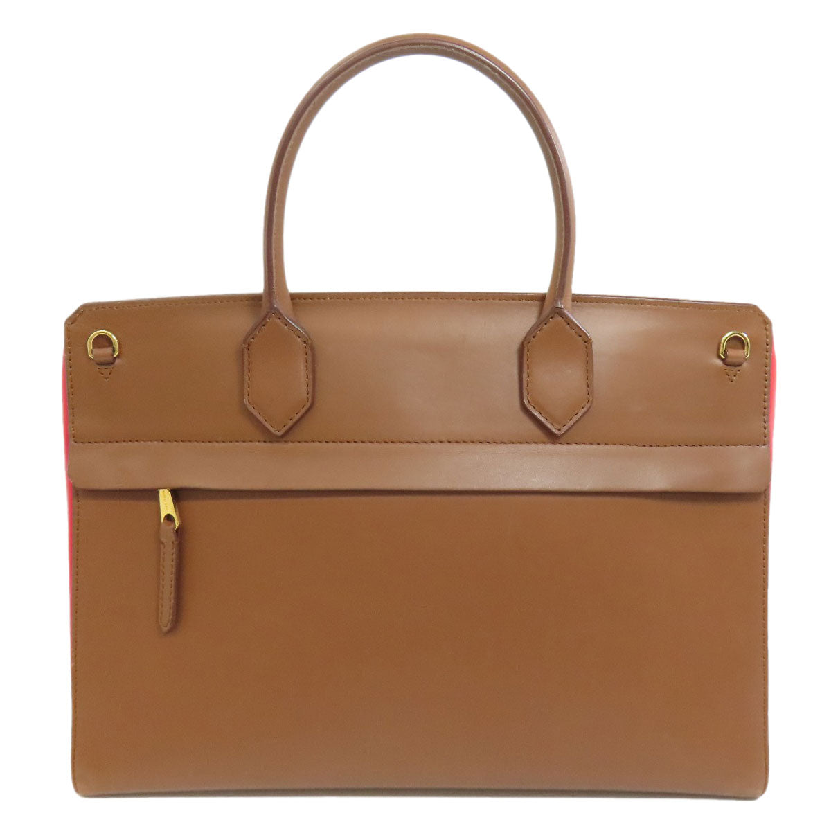 Burberry 2Way Handbag Leather Brown Travel Bag