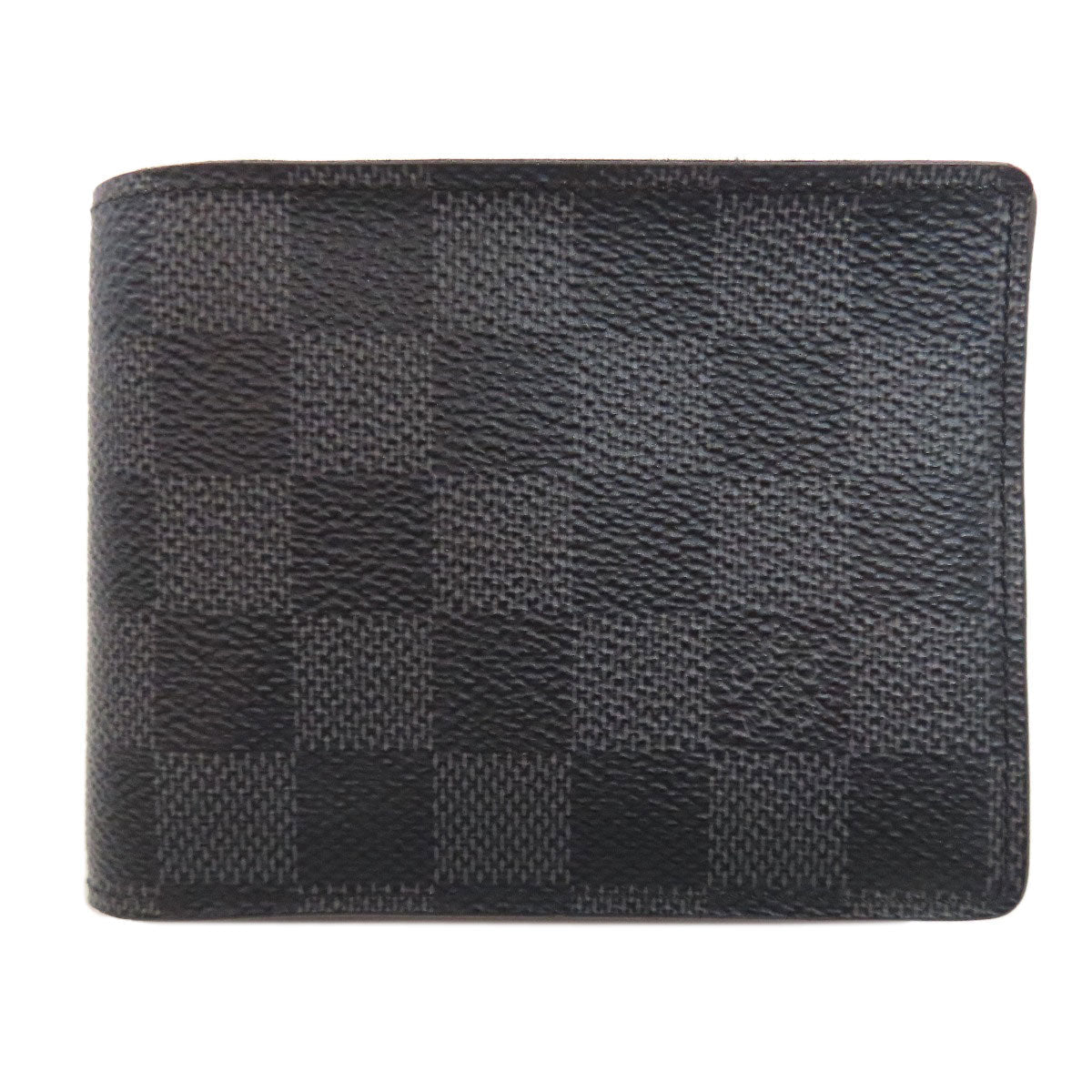 Louis Vuitton Bifold N62663 Damier Portefeuille Canvas Black Wallet Case