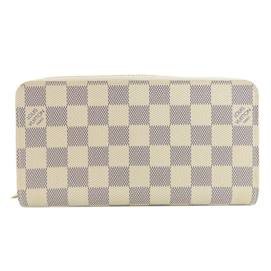 Louis Vuitton Long Purse N41660 Damier Zippy Canvas White Wallet Case