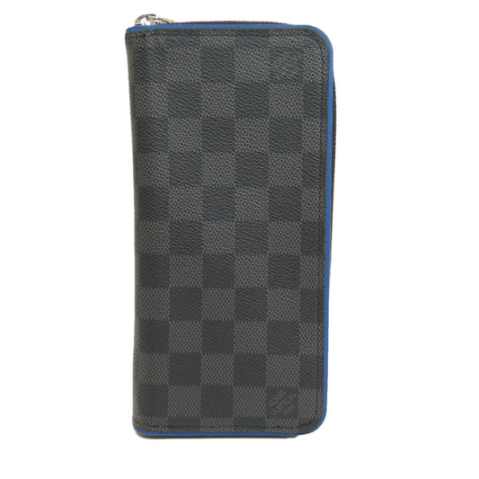 Louis Vuitton Long Purse N64436 Damier Zippy Canvas Black Wallet Case