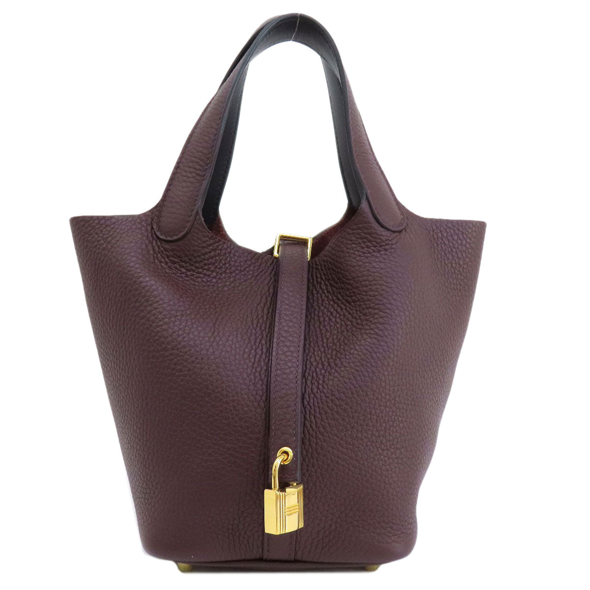 Taurillon Clemence Picotin Lock Pm Metal Red Gold Travel Bag
