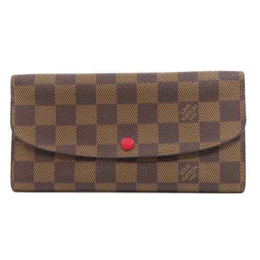 Louis Vuitton Long Purse M60697 Portefeuille Emily Monogram Canvas Brown Wallet Case