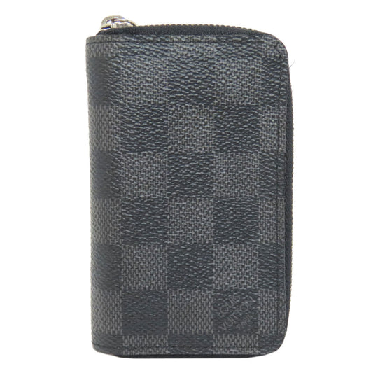 Louis Vuitton Coin N63076 Damier Zippy coin Canvas Black Wallet Case
