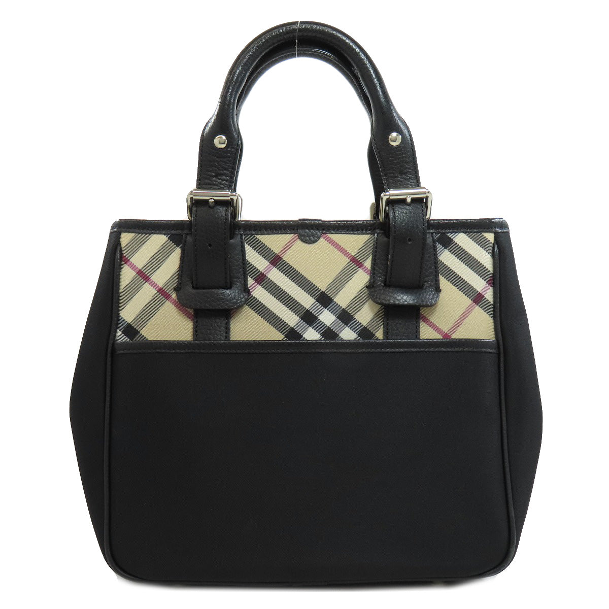 Burberry Tote Bag Nova Check Nylon Black